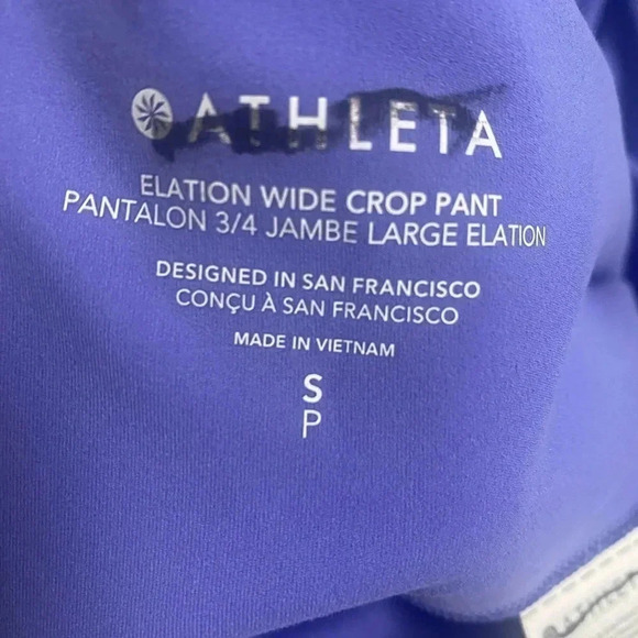 Athleta Elation Wide Crop Pants Adonis Blue Size Small NWOT - Picture 7 of 7